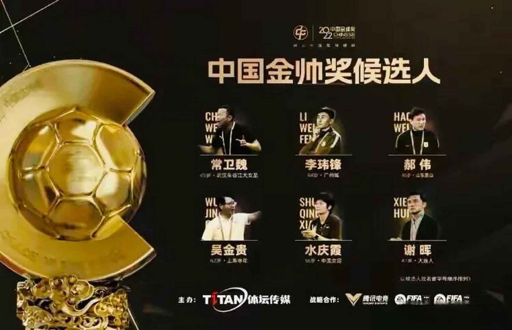年度中国足球大奖评选结果公布